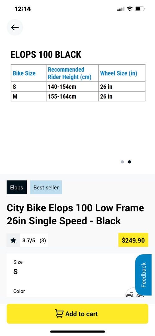 City Bike Elops low frame 26inch Black