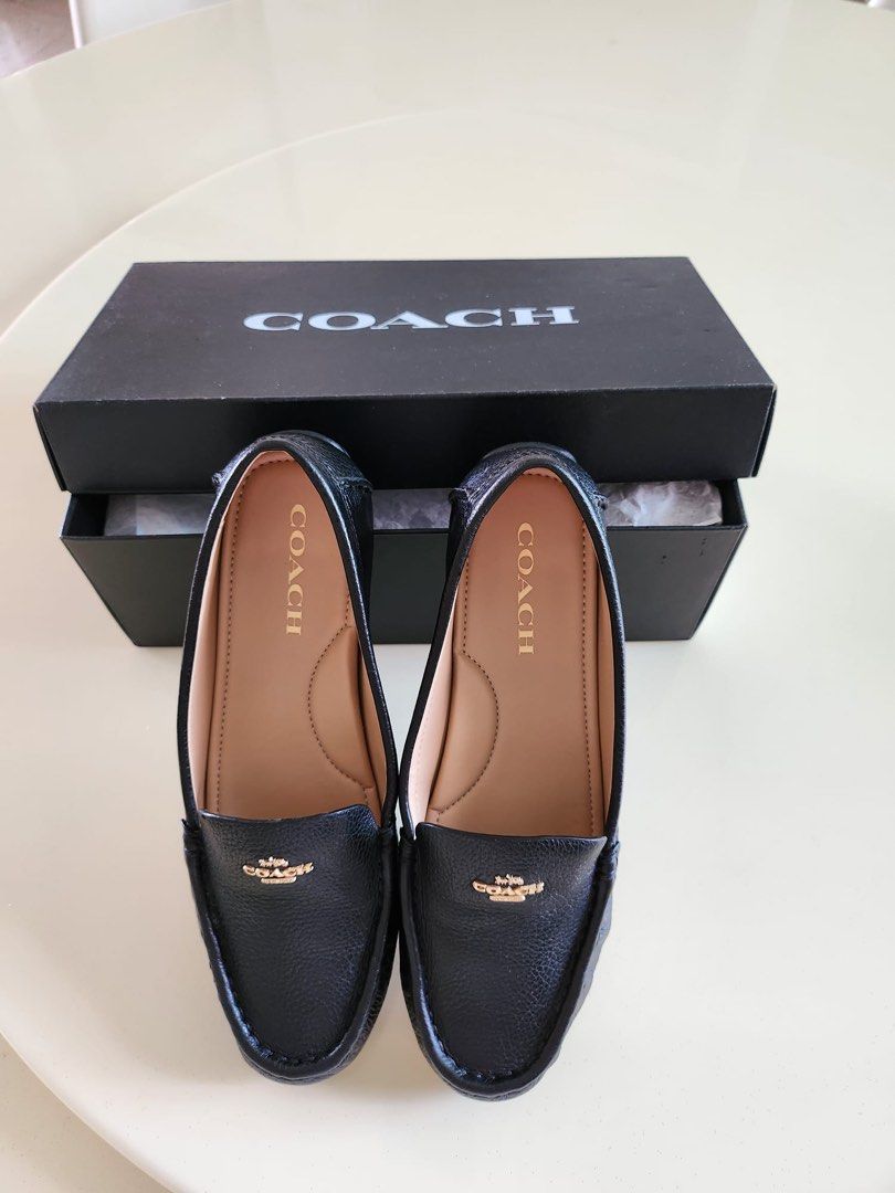 Coach black leather flats Women s Fashion Footwear Flats on