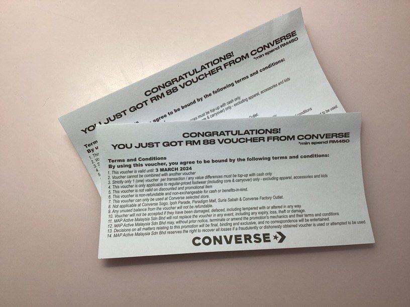 CONVERSE CASH VOUCHER WORTH RM88