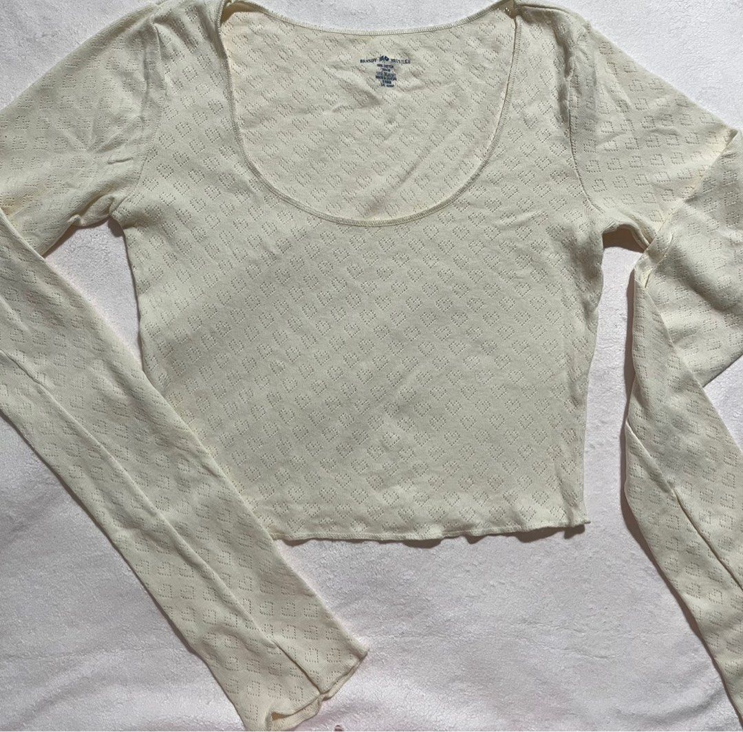 Brandy melville mckenna lace long sleeve top in white, Women's Fashion, Tops,  Longsleeves on Carousell