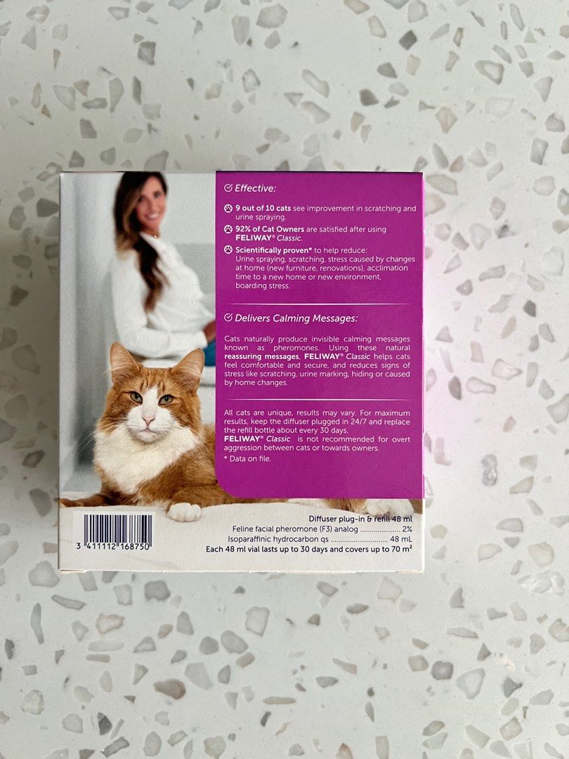 Delay diffuser & refill 48 mL (Category: Homes & Other Pet Accessories) located in Singapore. Submitted by the.b.shoppe (Listing ID 1289316895, Image 2). Description: Selling away an extra brand new Feliway diffurser & refill, UP $55+!.