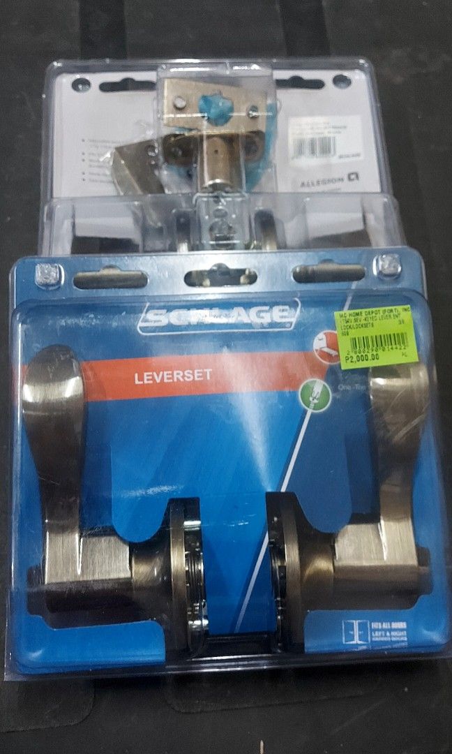 Door Knob Schlage Lever type (Category: Locks, Doors & Gates) located in Quezon City. Submitted by 3rdiy (Listing ID 1289361938, Image 2). Description: Brandnew Door Knob Schlage Lever type Payment via GCash Lalamove/Grab Delivery fee charged to buyer.