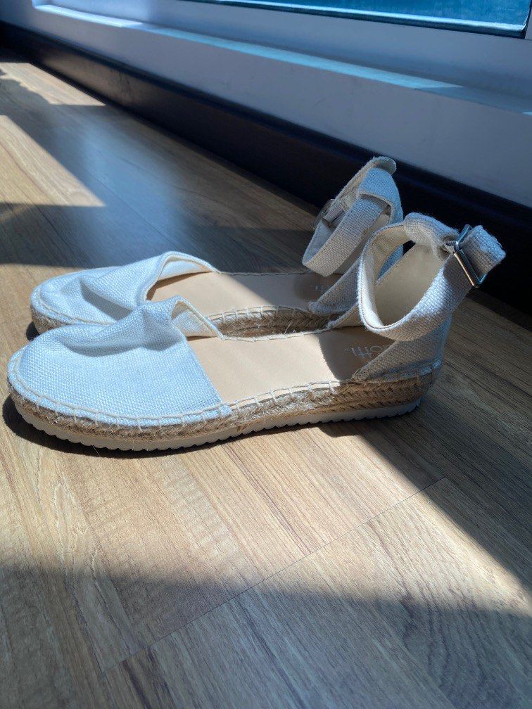 DOTTI AUSTRALIA sandals linen flats buckle beige Women s Fashion