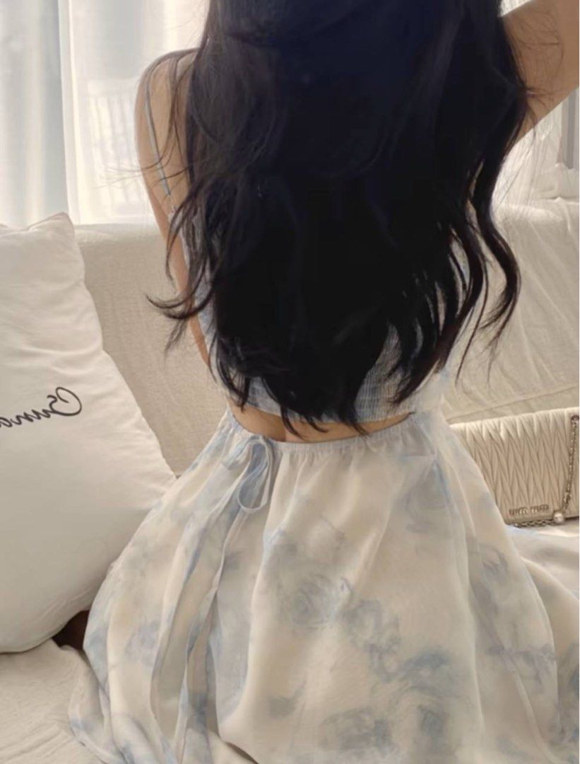 sachin and babi light blue dress DRESS SKY BLUE SHORT BACKLESS SLIT Y2K INDIE, Women's Fashion, Dresses &  Sets, Dresses on Carousell