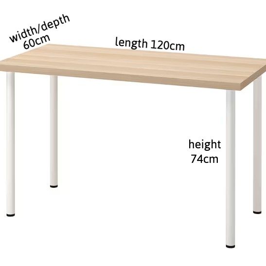 Linnmon desk store height