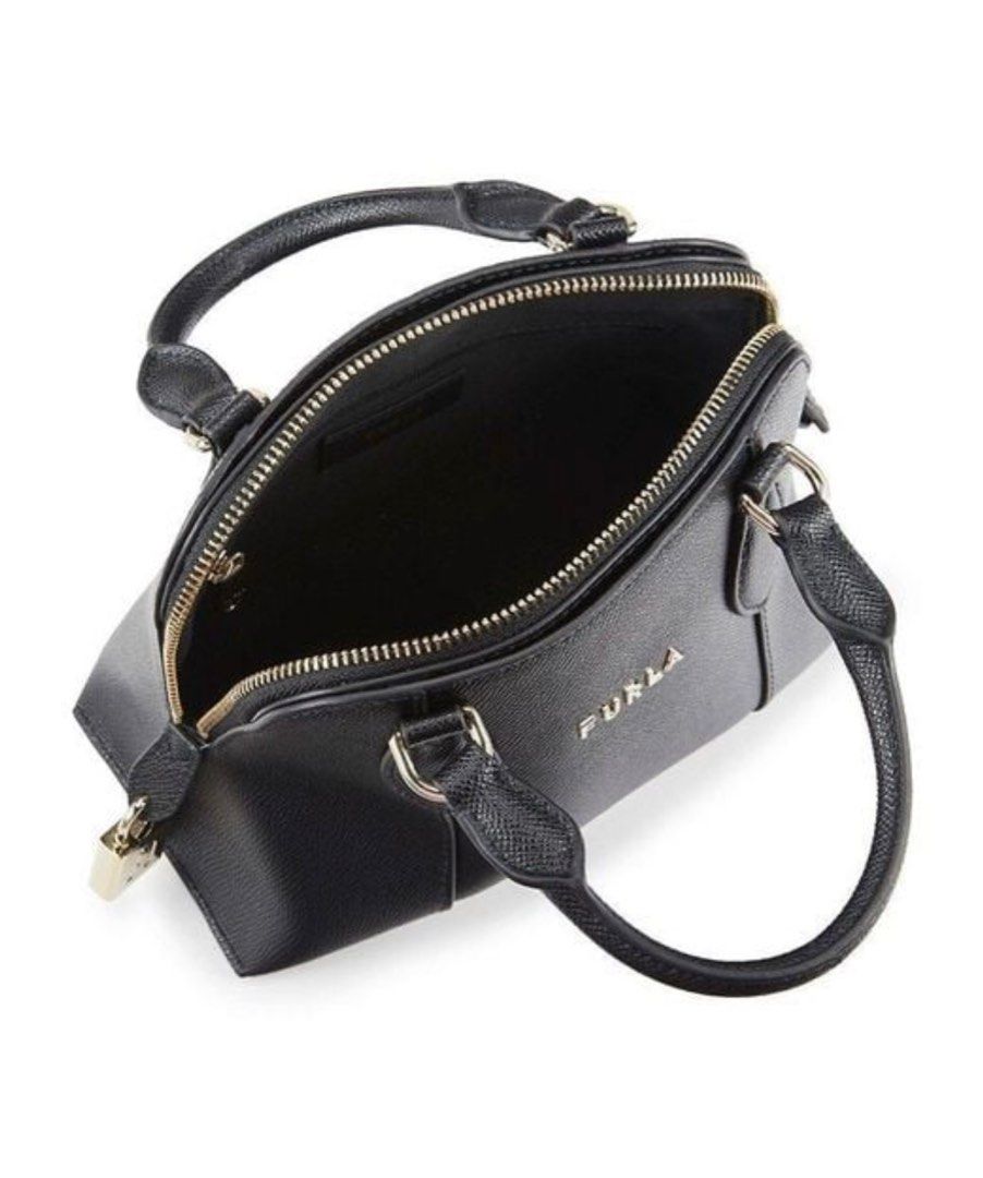 Furla Women s Black Vittoria Top Handle Dome Crossbody Bag Luxury