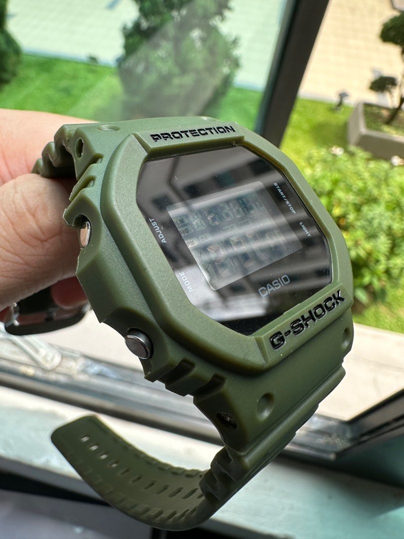 G Shock Square DW 5600BB Stealth Military Green