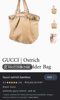 Gucci bamboo ostrich tote