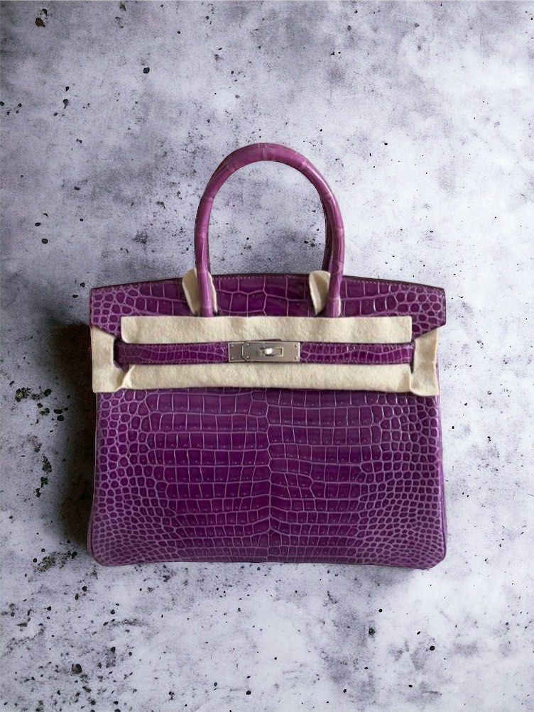 Hermes Birkin 30 CROC VIOLET PHW Women s Fashion Bags Wallets