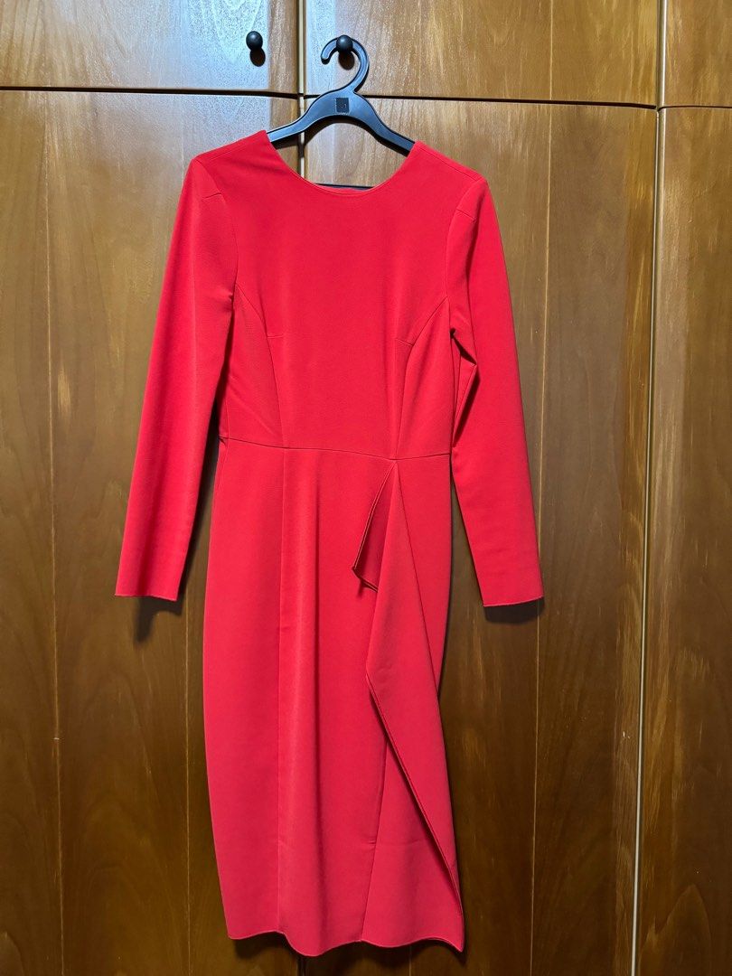Red midi dress h&m hotsell
