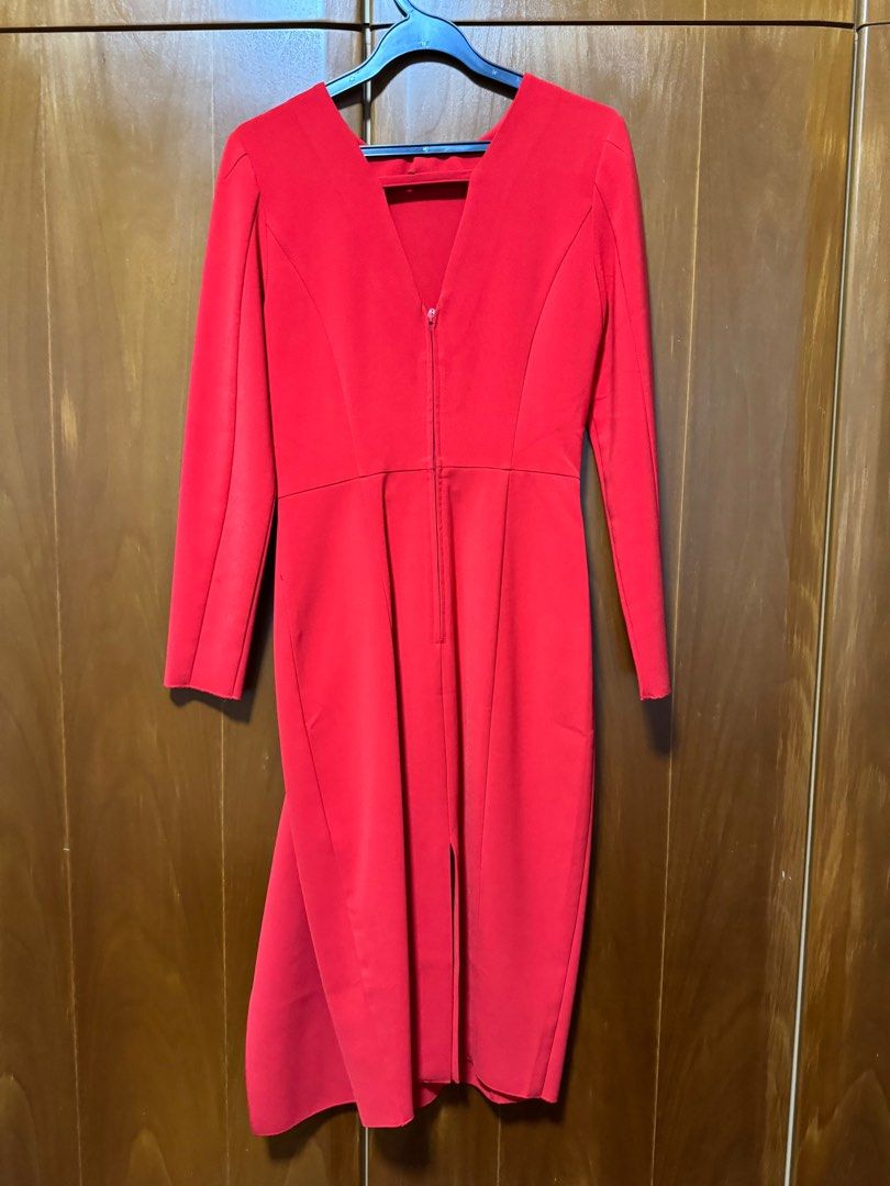 Red midi dress clearance h&m
