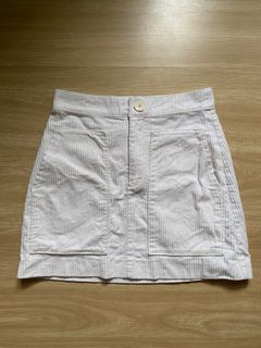 h&m white corduroy skirt