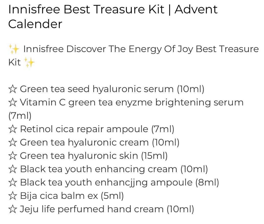Innisfree advent calendar, Beauty & Personal Care, Face, Face Care on