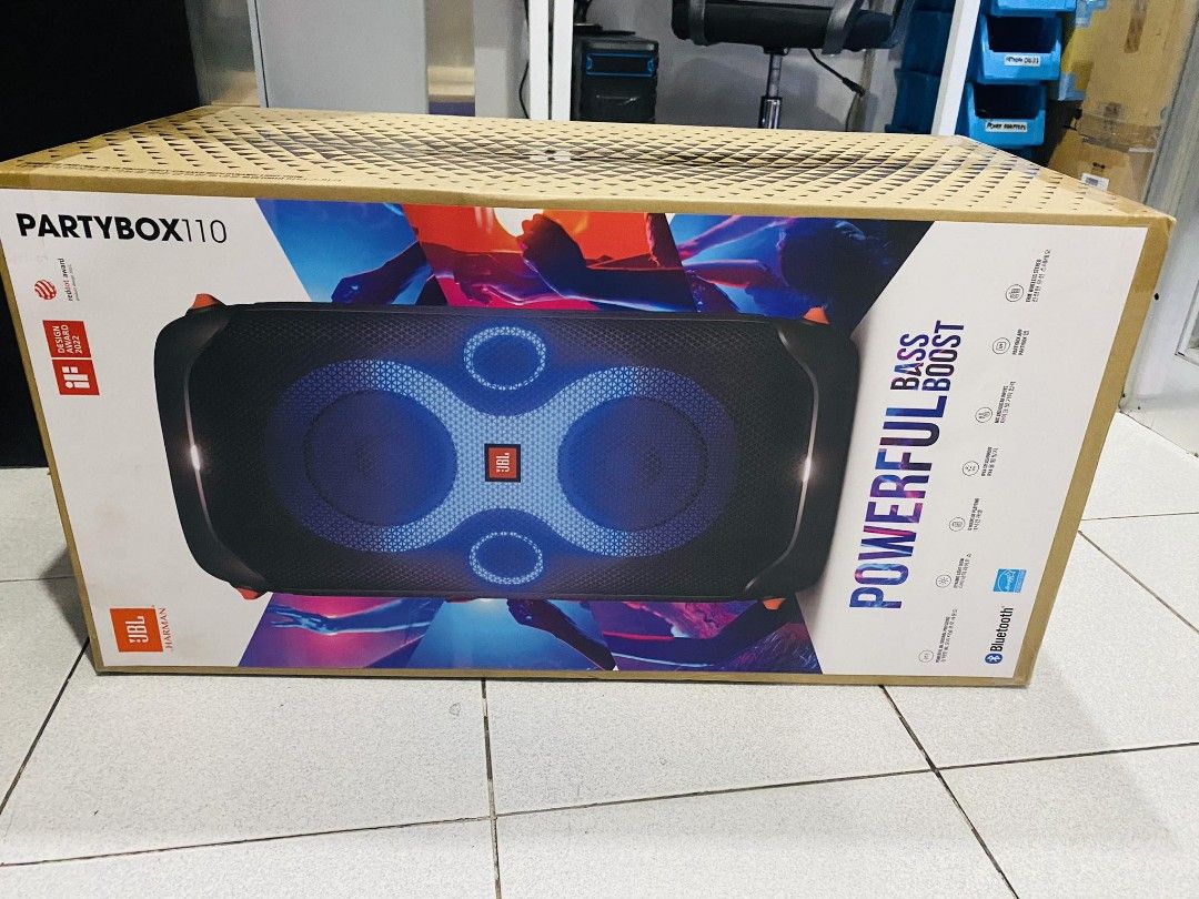 JBL PartyBox 110 Portable Rechargeable Speaker (Category: Soundbars, Speakers & Amplifiers) located in Makati City. Submitted by techubstoreandaccessories (Listing ID 1289263637, Image 3). Description: JBL PartyBox 110 Portable Rechargeable Speaker Ready for Pick-Up / Same Day Delivery Via Lalamove‼️ DETAILS: ✅ Actual Picture Posted. ✅BRAND NEW, SEALED, & ORIGINAL. ✅7 Days Replacement for Factory Defects and 1year Limited Warranty. (Terms and con