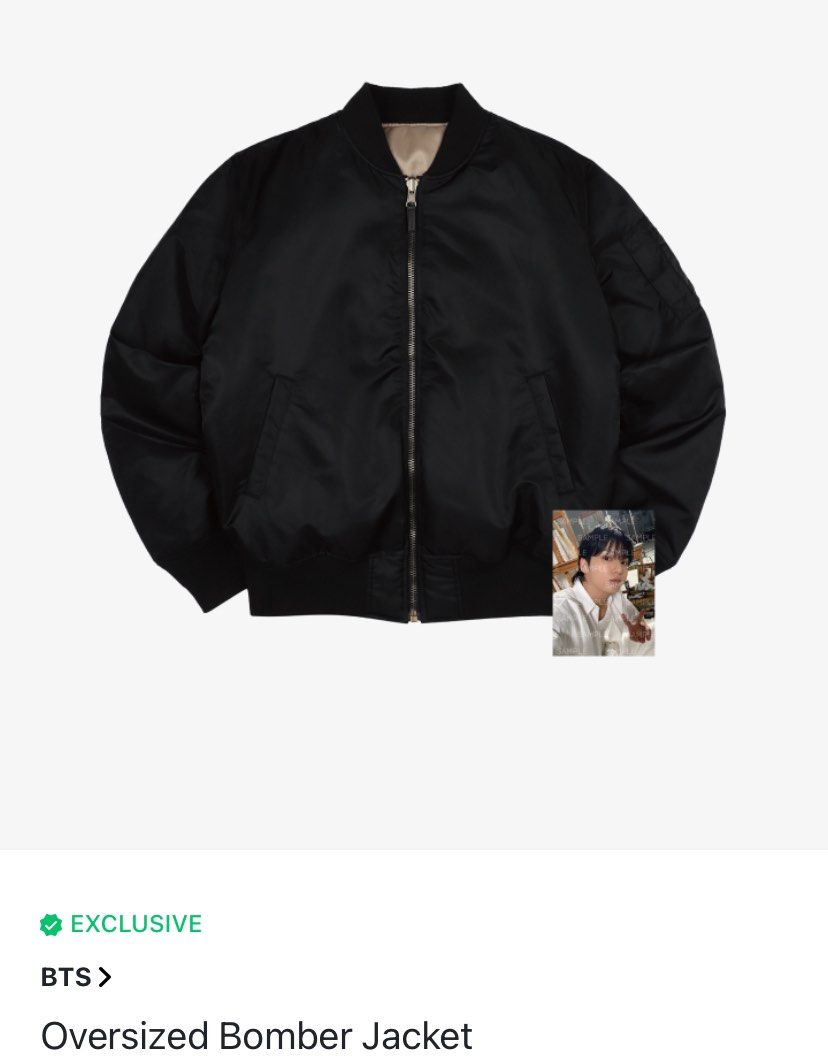 Jungkook 'GOLDEN' merch oversized bomber jacket w/ pc, Hobbies