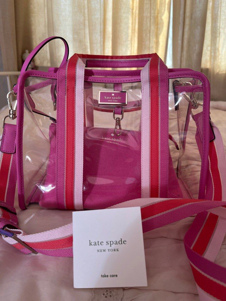 Kate Spade Sam See Through Medium Satchel in pink