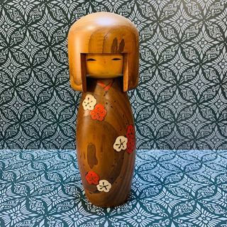 Kokeshi Doll Okamoto Usaburo 9.5” Japanese Vtg Sosaku Wood