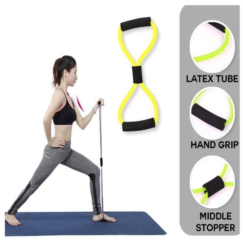 Latex Exercise Pull Rope 8 Shape Yoga Training Workout Elastic Bands - Elastic  Pull Muscle Rope (Random Colour), Sports Equipment, Exercise & Fitness,  Toning & Stretching Accessories on Carousell