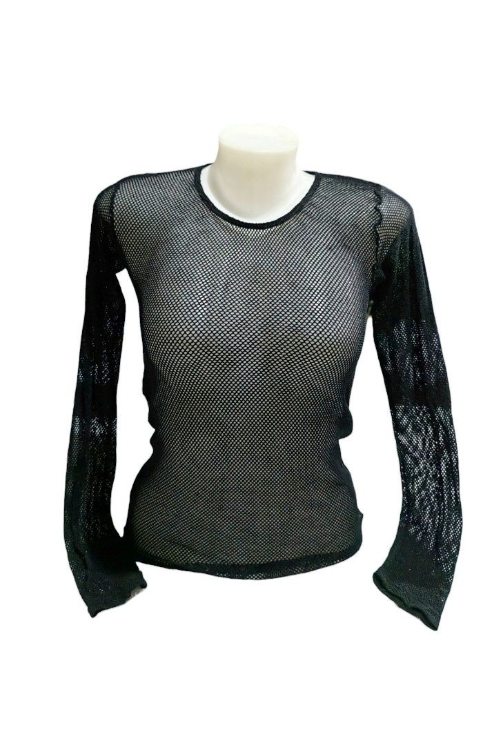 Leg Avenue White Fishnet Long Sleeve Shirt