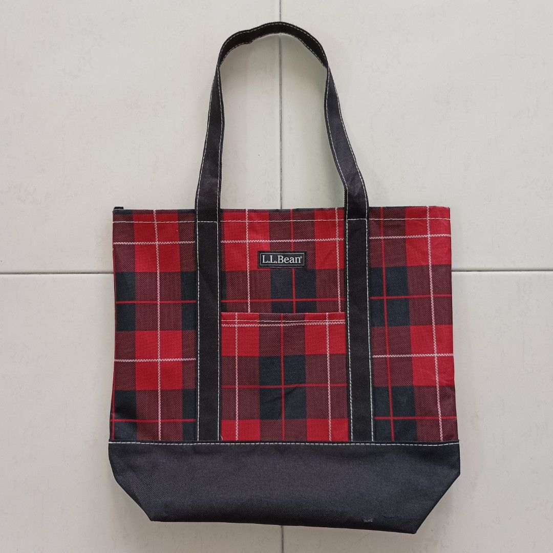 Ll bean plaid tote clearance