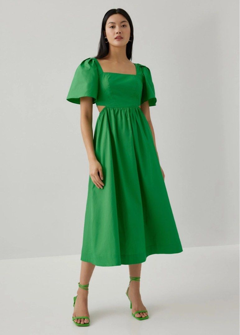 love bonito green dress Love, Bonito Green Polyester Fit & Flare Dress – Thryft main image 0