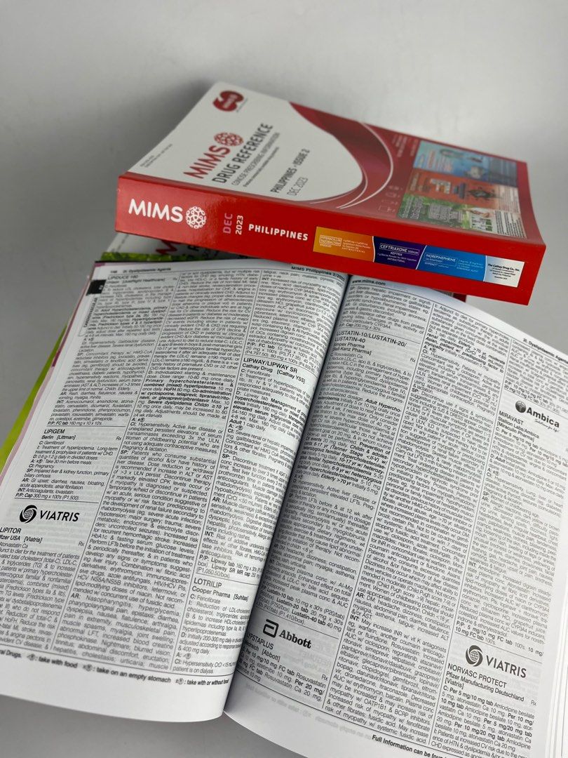 MIMS Drug Reference (DECEMBER 2023) LEGIT (Category: Textbooks) located in Carmona. Submitted by goodrx (Listing ID 1289287506, Image 2). Description: Latest edition (DECEMBER 2023, Issue 2) GOLDEN 50 YEARS ANNIVERSARY ISO Certified MIMS provides concise expert summaries of prescribing information for prescription products alongside a range of other quick-reference prescribing tools including comparison tables, guideline summaries, visual guides 