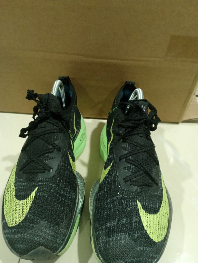 Nike Air Zoom Alphafly Next Black Neon Lime Green Sports