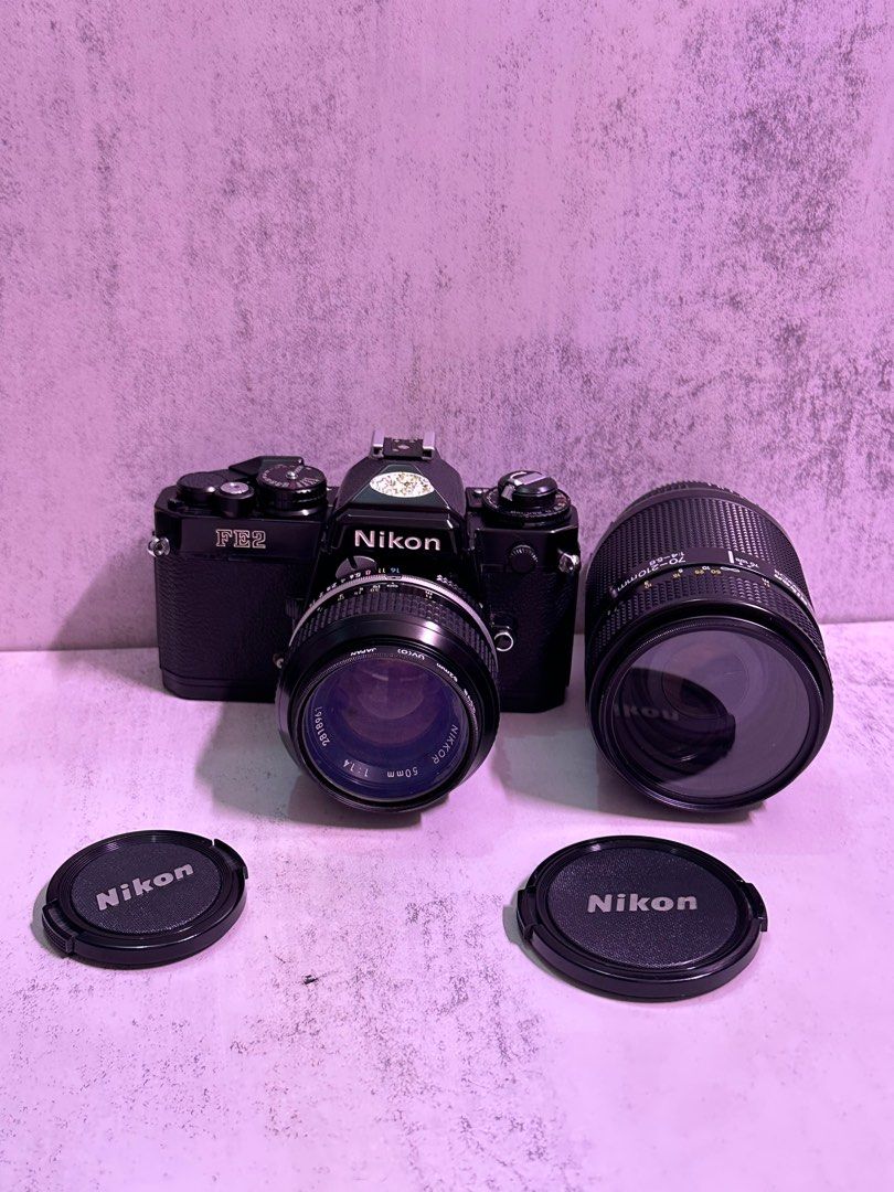 Nikon FE2 50mm 1.4 , 70-210mm 1.4-5.6, 攝影器材, 相機- Carousell
