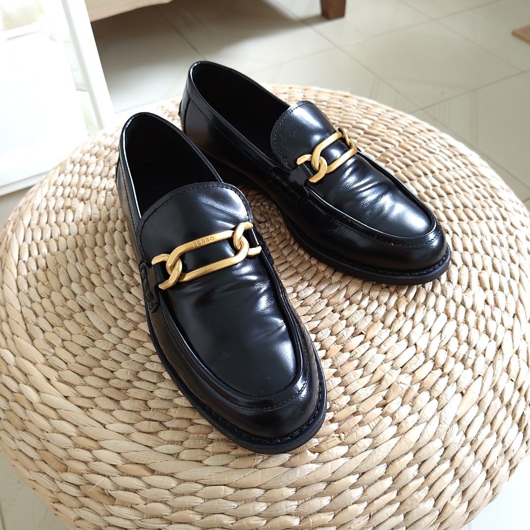 PEDRO Leather Loafers Black Women s Fashion Footwear Flats on Carousell
