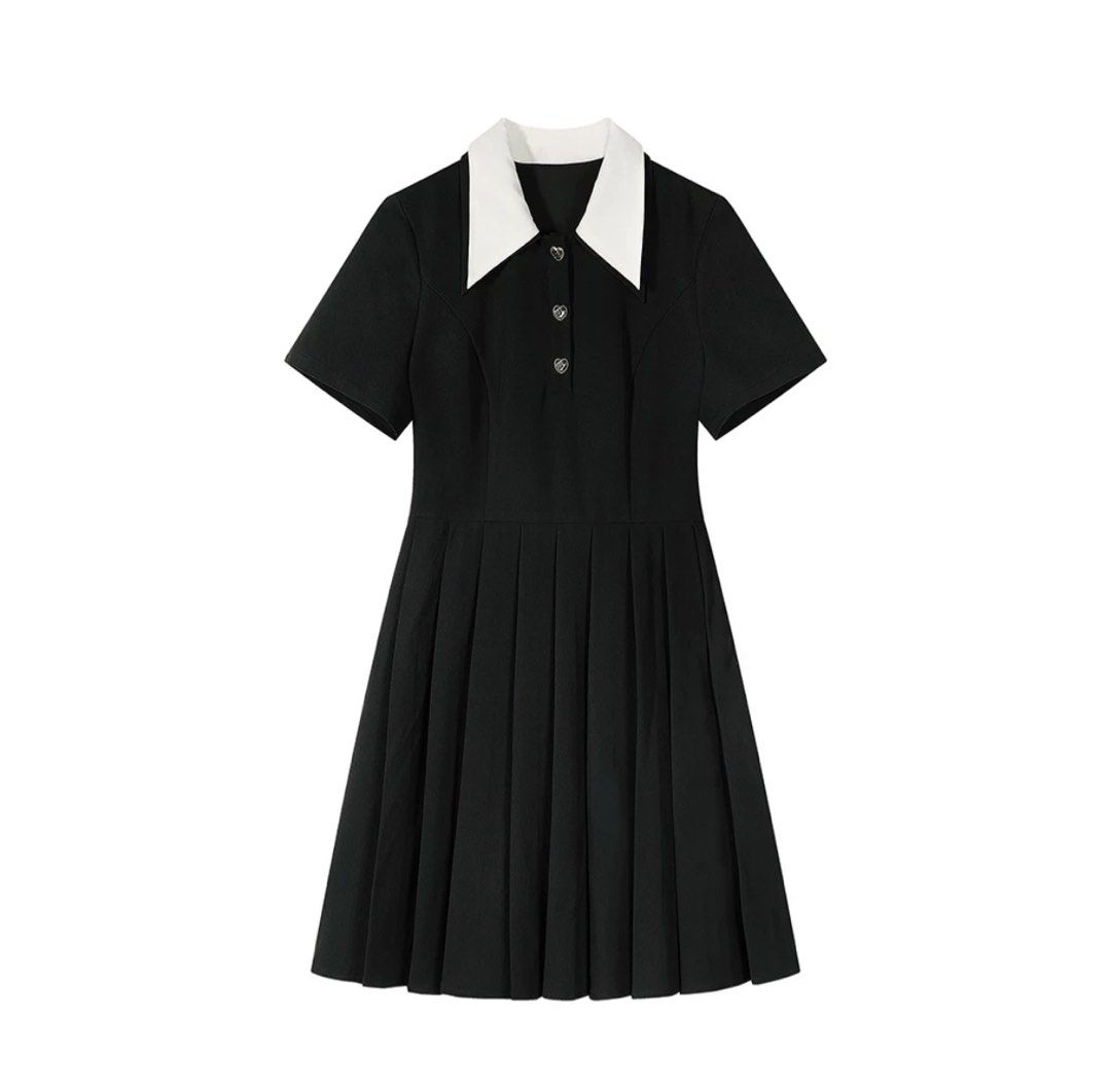 Girls black polo clearance dress