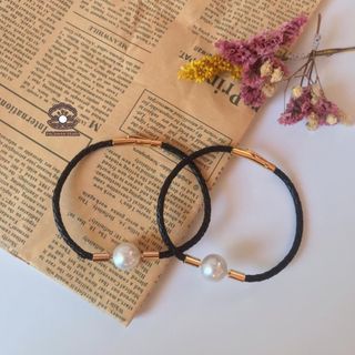 Real Southsea Pearl Bracelet Leather