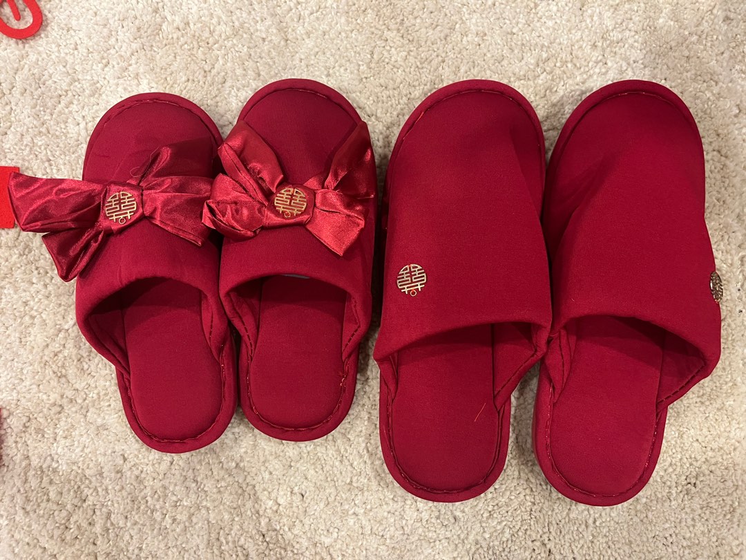 Red Wedding Slippers Women s Fashion Footwear Flipflops and