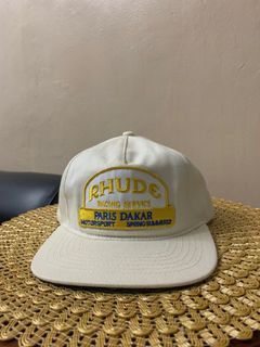 Rhude Snapback Racing Cap/Hat (Cream)
