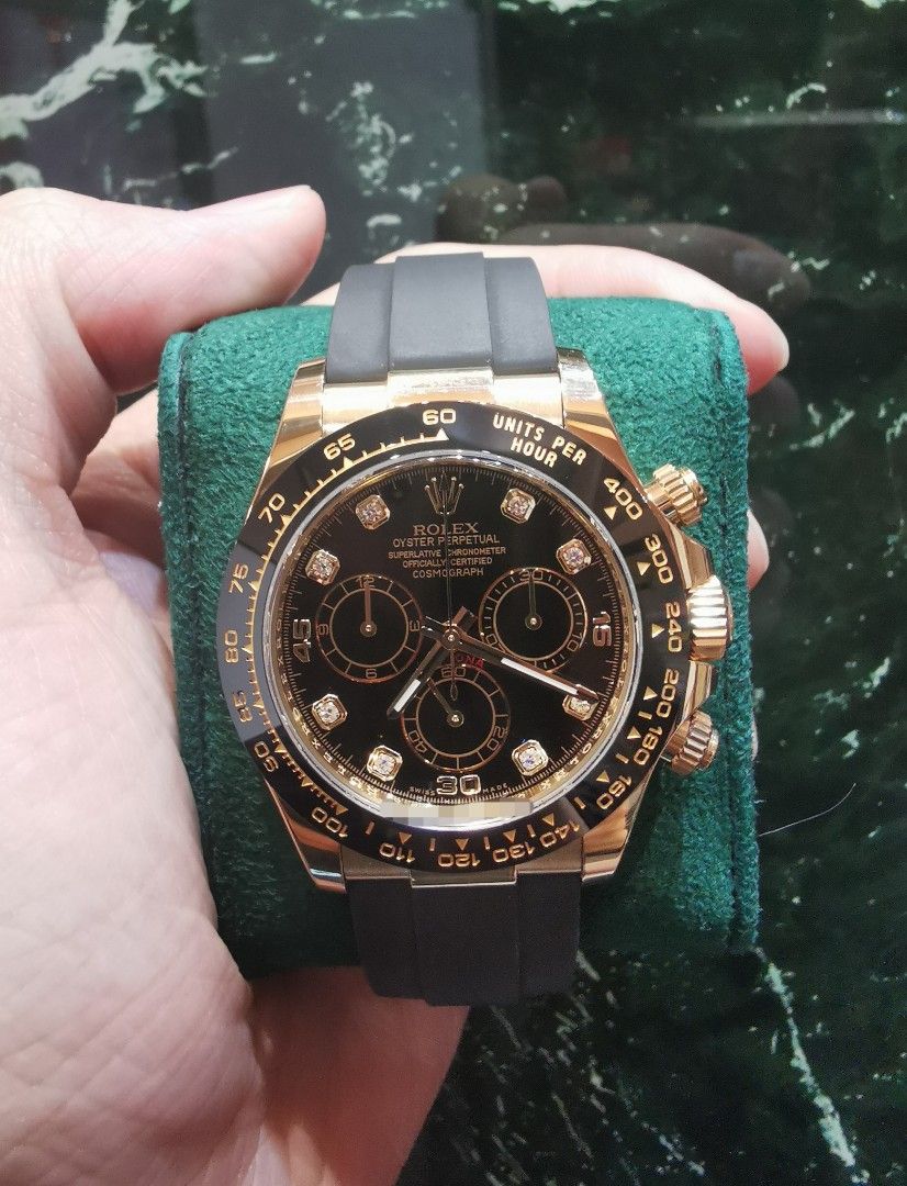 Rolex Daytona full yellow gold black diamond dial 116518ln