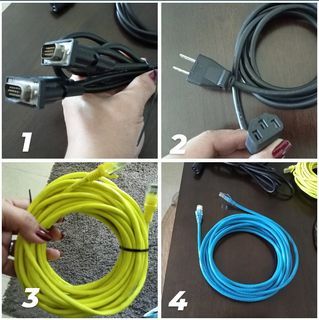 📍SALE📍
EVERYTHING for just 500!! (VGA Cable/Power Cord/Blue LAN Cable 5m/Yellow LAN Cable 5m++ long)   READ item description.