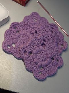 Set of 4 Lilac Crochet Coasters