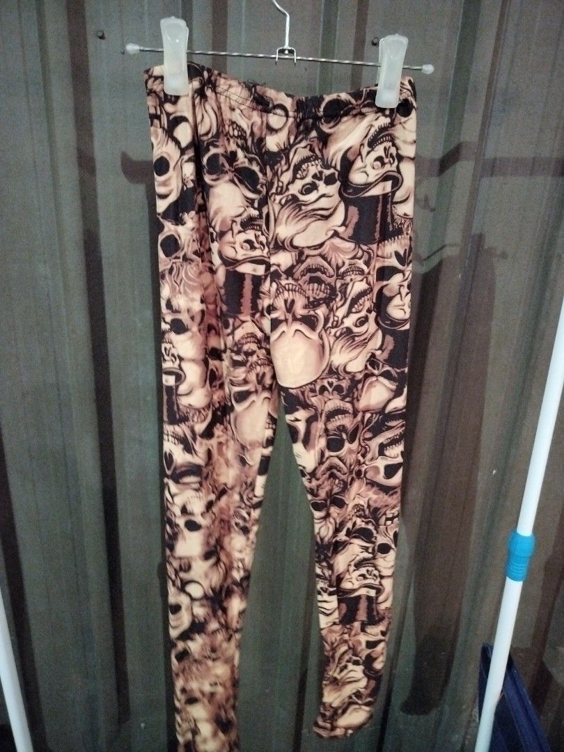 Skull Rocker Gothic Stretchy Leggings