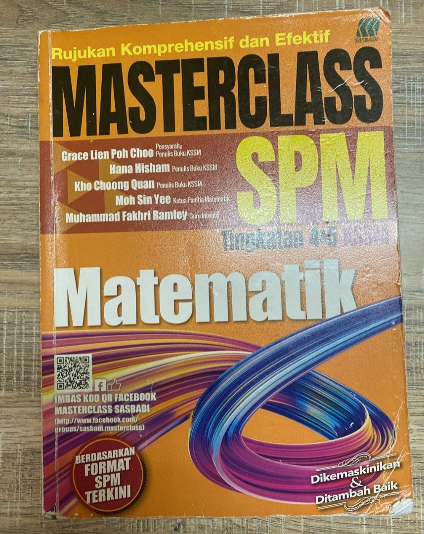 SPM Masterclass (Category: Textbooks) located in Banting. Submitted by luqer (Listing ID 1289360798, Image 1). Description: Good reference books for Form 4 and Form 5 students Both books have some tears, but still usable RM18 for one book.