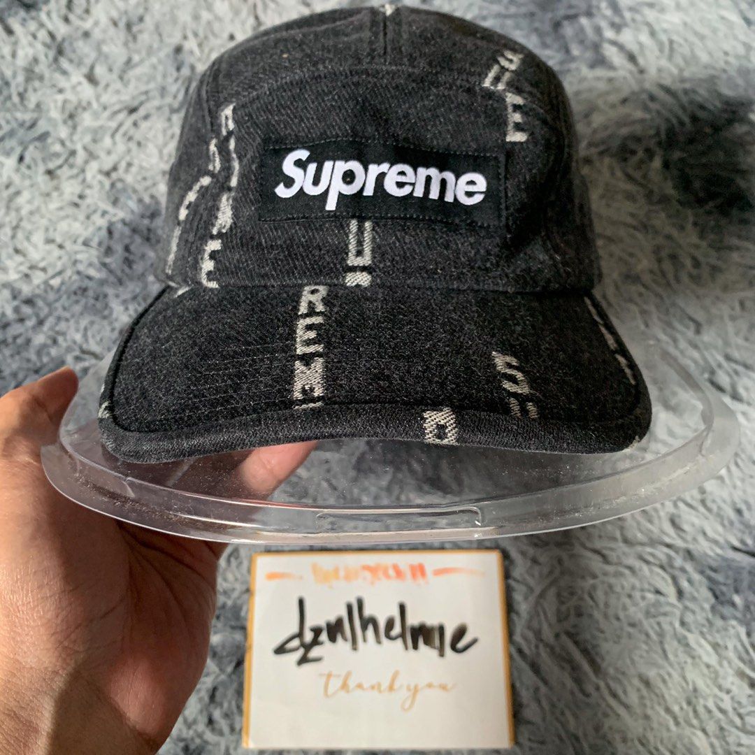 Supreme Logo Stripe Jacquard Denim Cap Supreme Logo Stripe