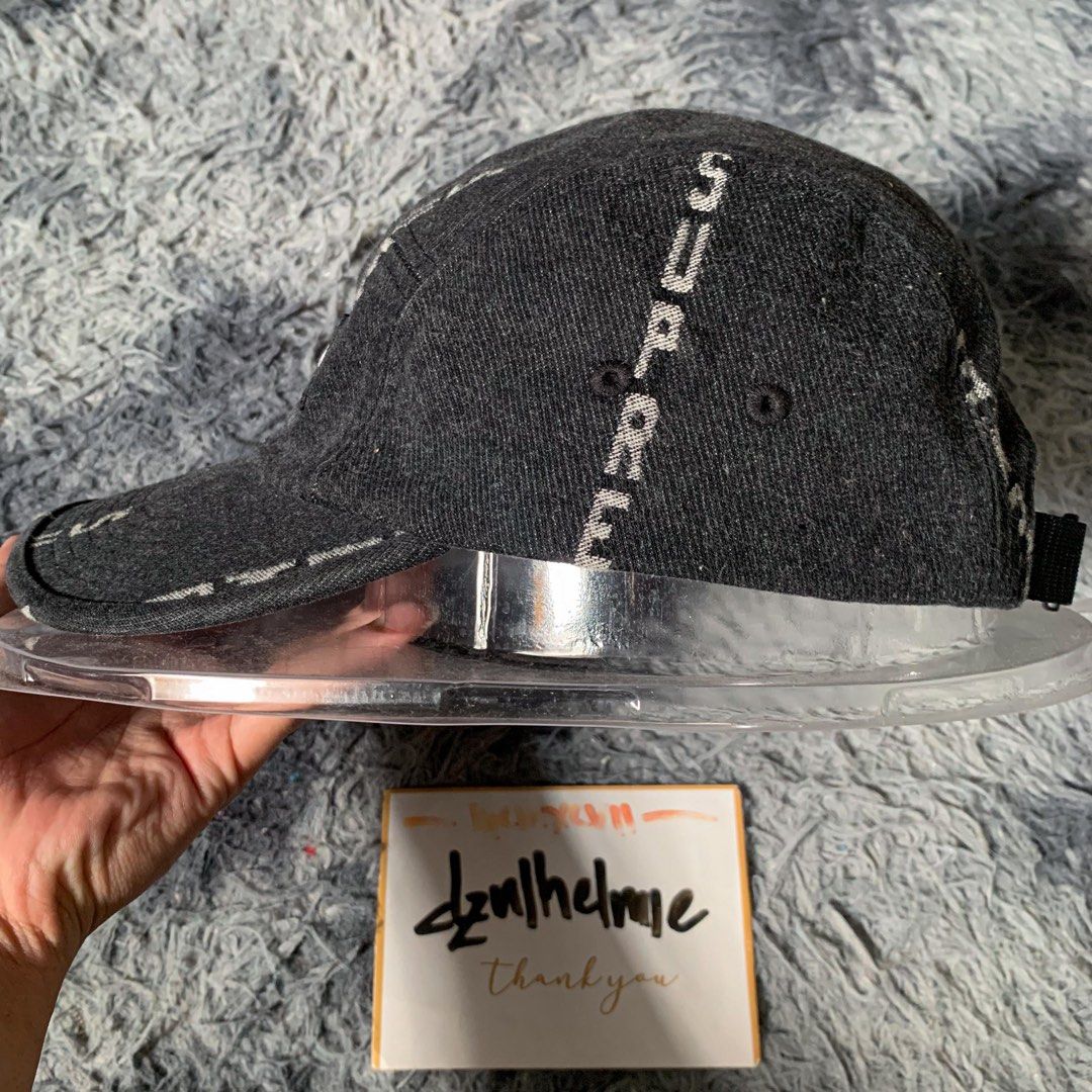 Supreme Logo Stripe Jacquard Denim Camp Cap Men s Fashion