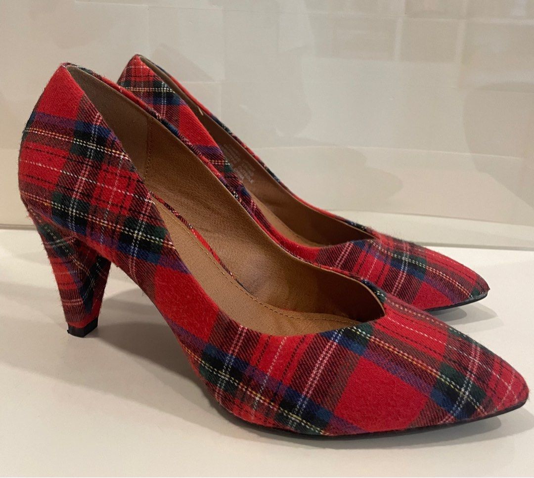 Tartan heels Women s Fashion Footwear Heels on Carousell