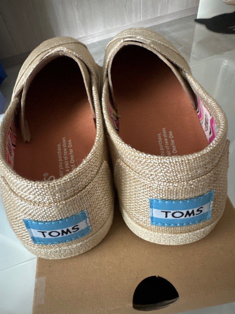 TOMS Avalon Natural Metallic Linen Size 35