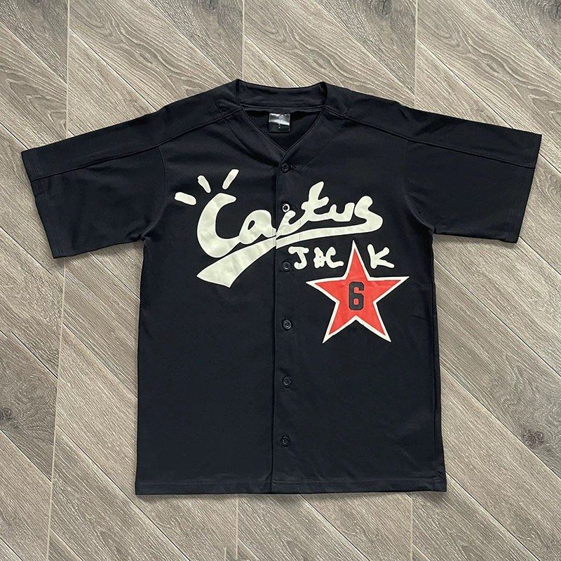 Travis Scott Cactus Jack Baseball Jersey Men s Fashion Tops