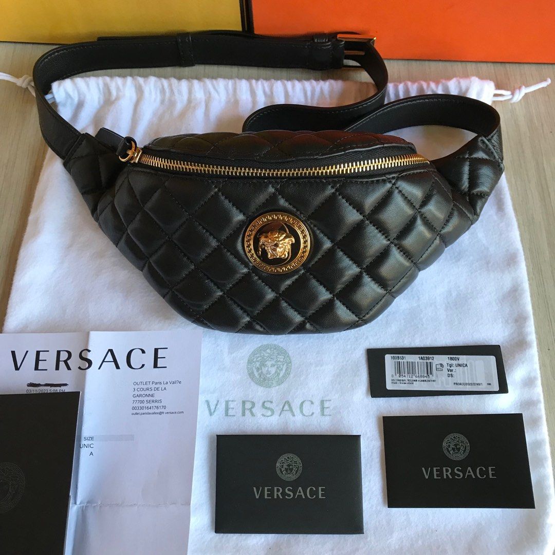 Versace quilted belt best sale bag