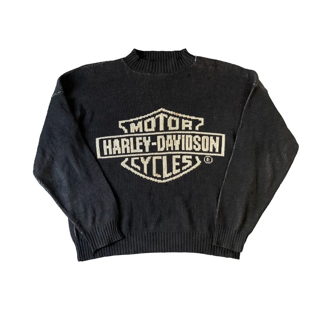 Vintage Harley Davidson knitted sweater Men s Fashion Coats Jackets and Outerwear on Carousell