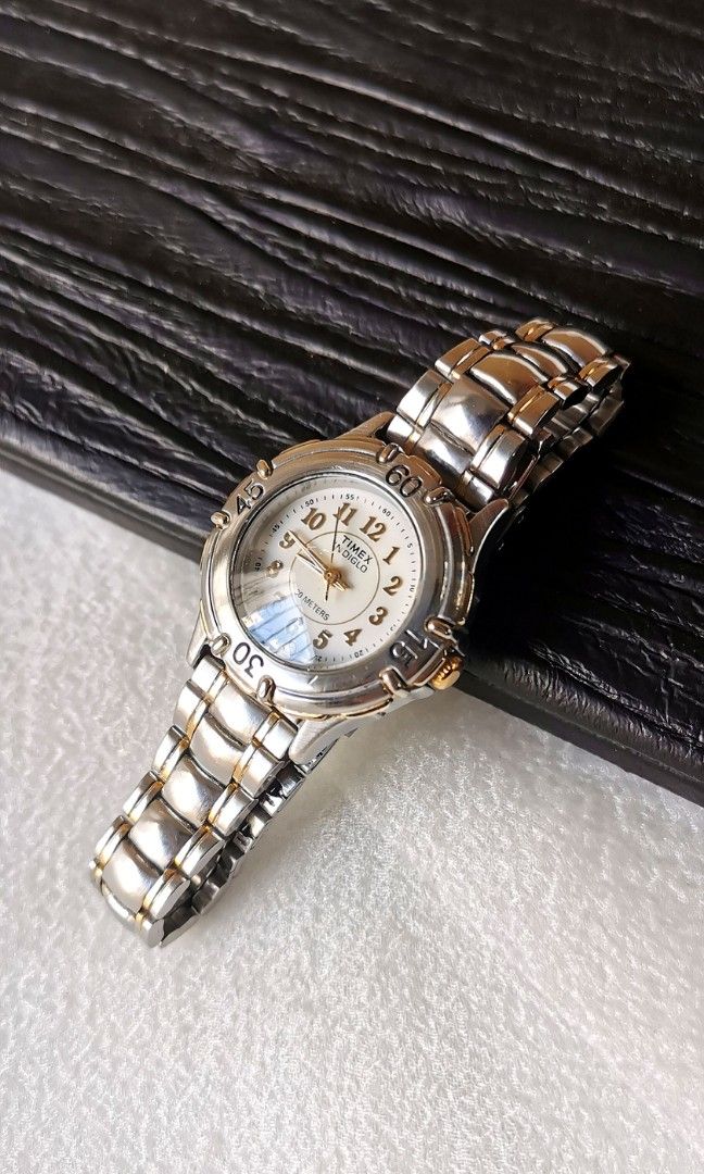 Vintage Timex Indiglo 2 Tone 90s watch