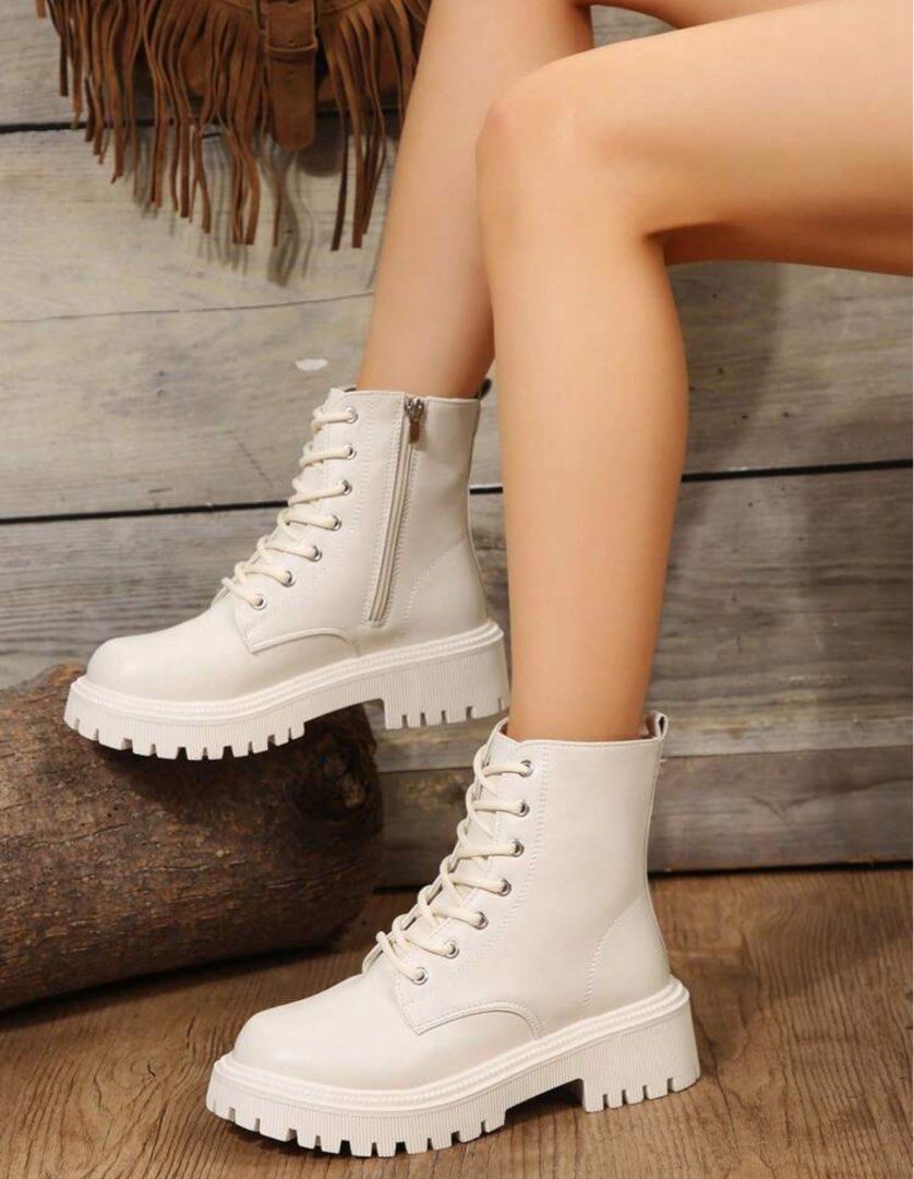 white beige boots