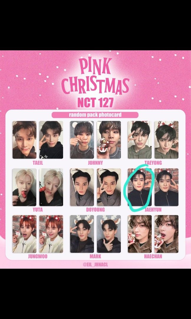 NCT127 トレカ ジャニー johnny pink christmas NCT 127 PINK CHRISTMAS 2023 PHOTOCARD PACK RANDOM OFFICIAL