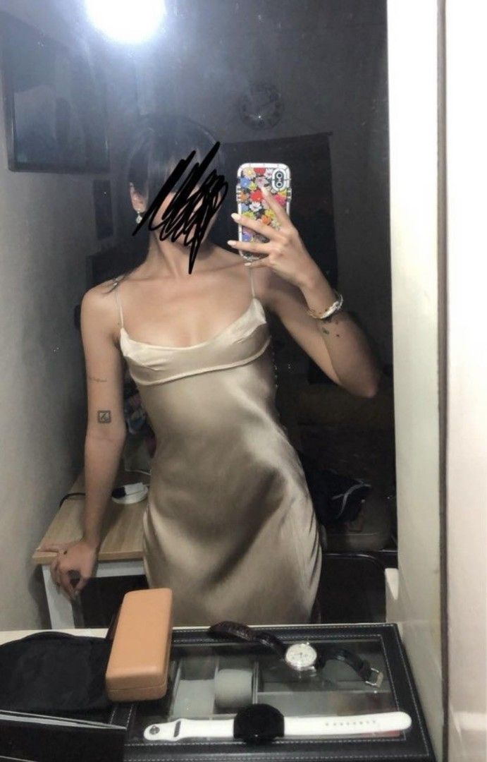 Zara champagne dress top