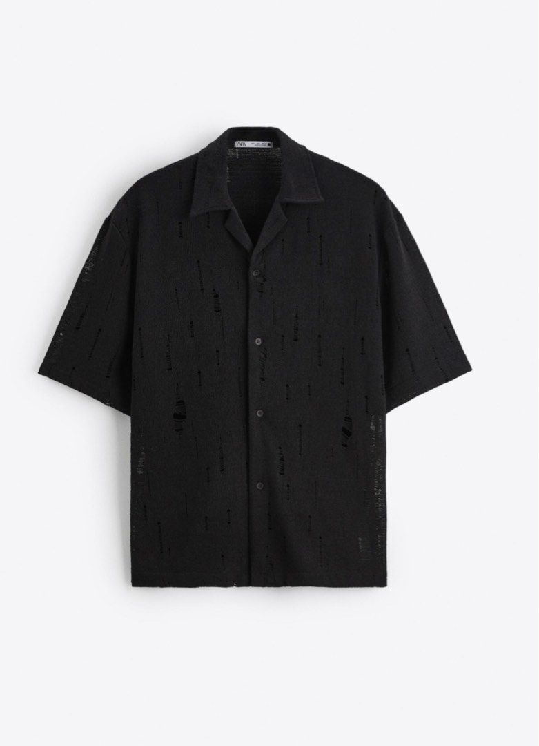 Zara Distressed Textured Shirt (Category: Tshirts & Polo Shirts ) located in Cordon. Submitted by bitxybitx (Listing ID 1289387889, Image 3). Description: Zara Distressed Textured Shirt Size XL Used twiced bought it for 2995 Barely used .